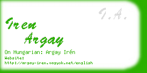iren argay business card